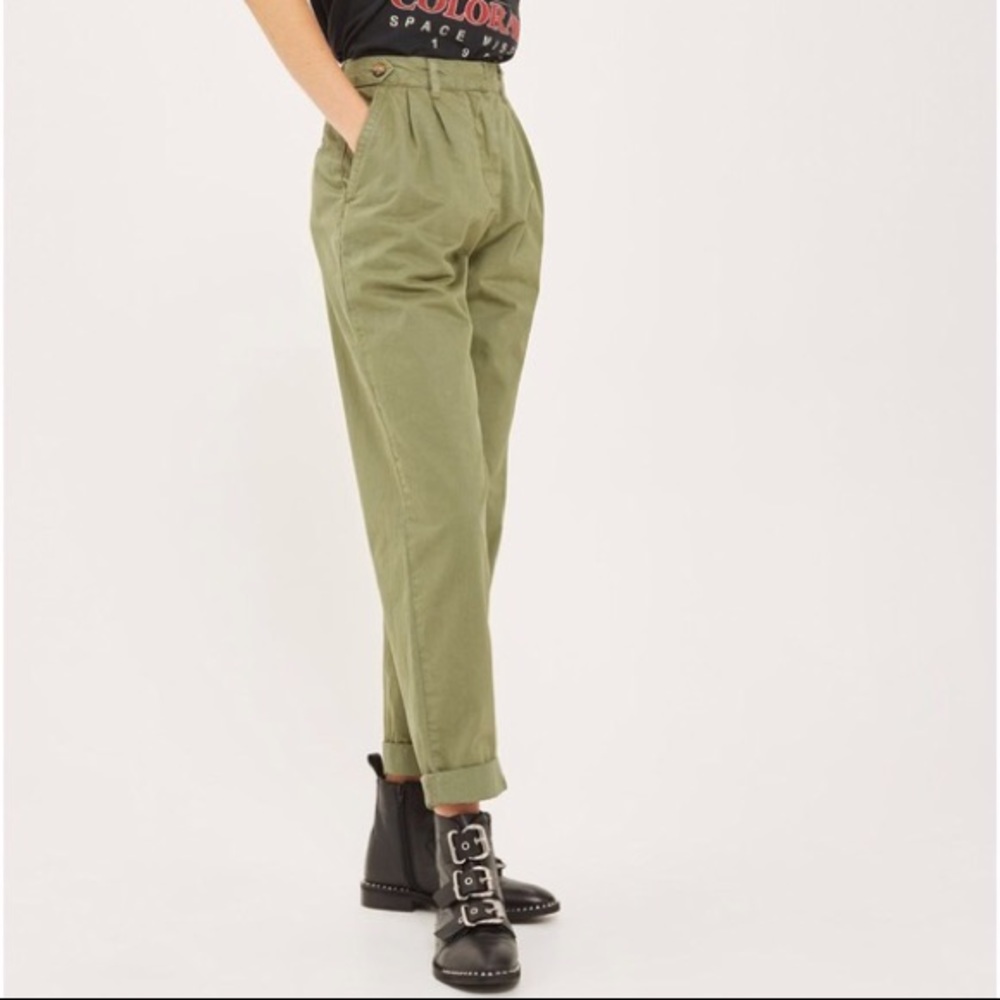 Topshop PETITE Olive Green Pants